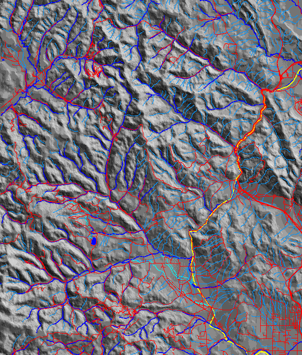 Little Prickly Pear Map with roads and water
